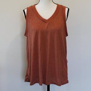 NWOT Shein Butter Soft Sleeveless V-Neck Top Rust Color Sz XL